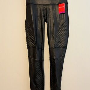 NWT Spanx Faux Leather Moto Leggings XL